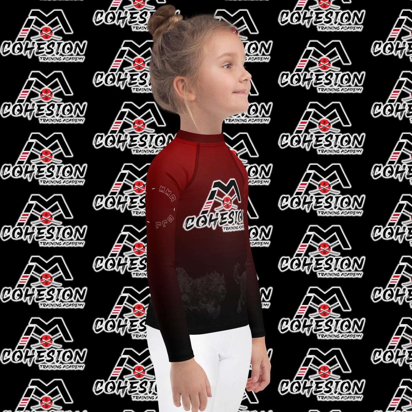 Kids Cohesion  Red/Black Rash Guard