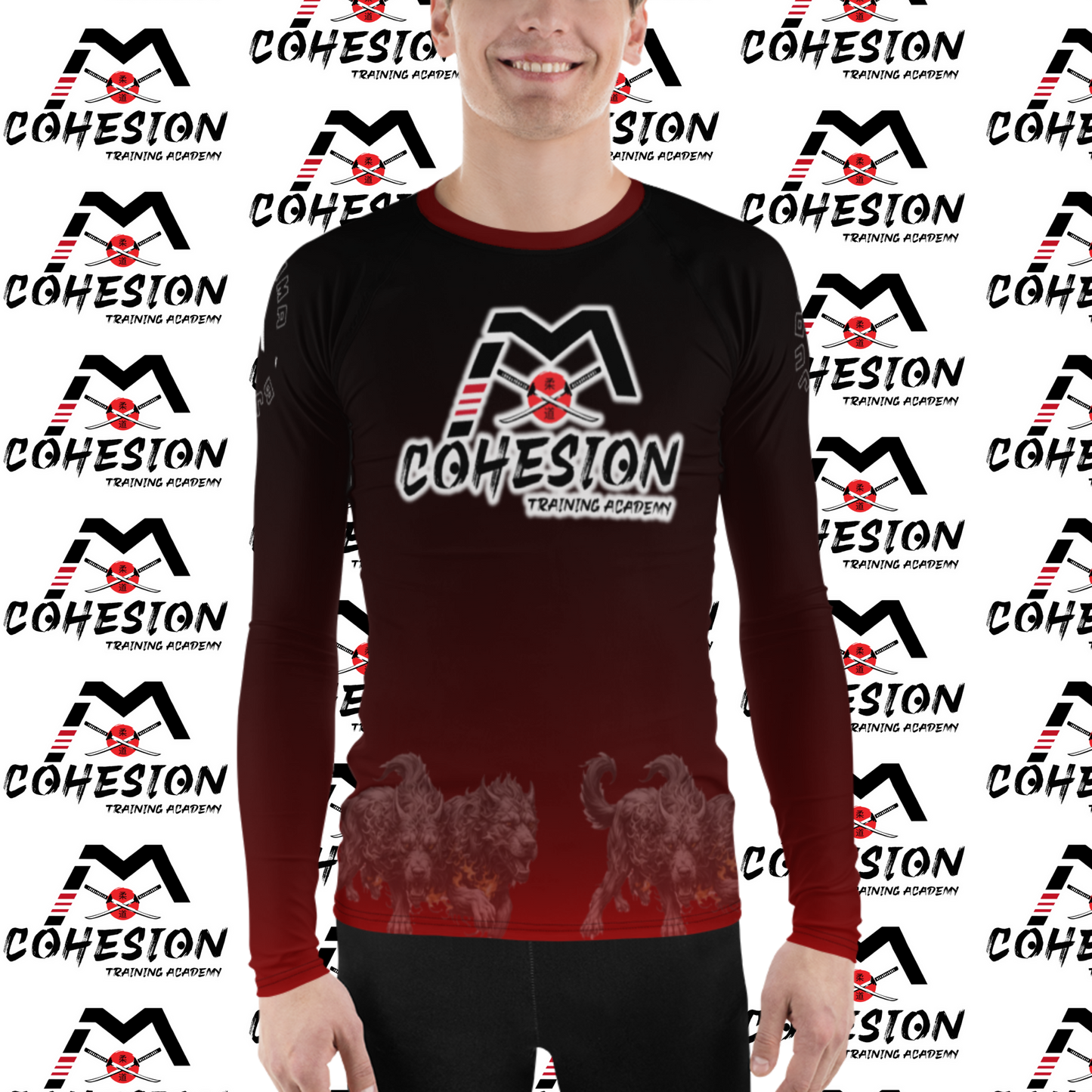 Cohesion Black and Red Rash Guard