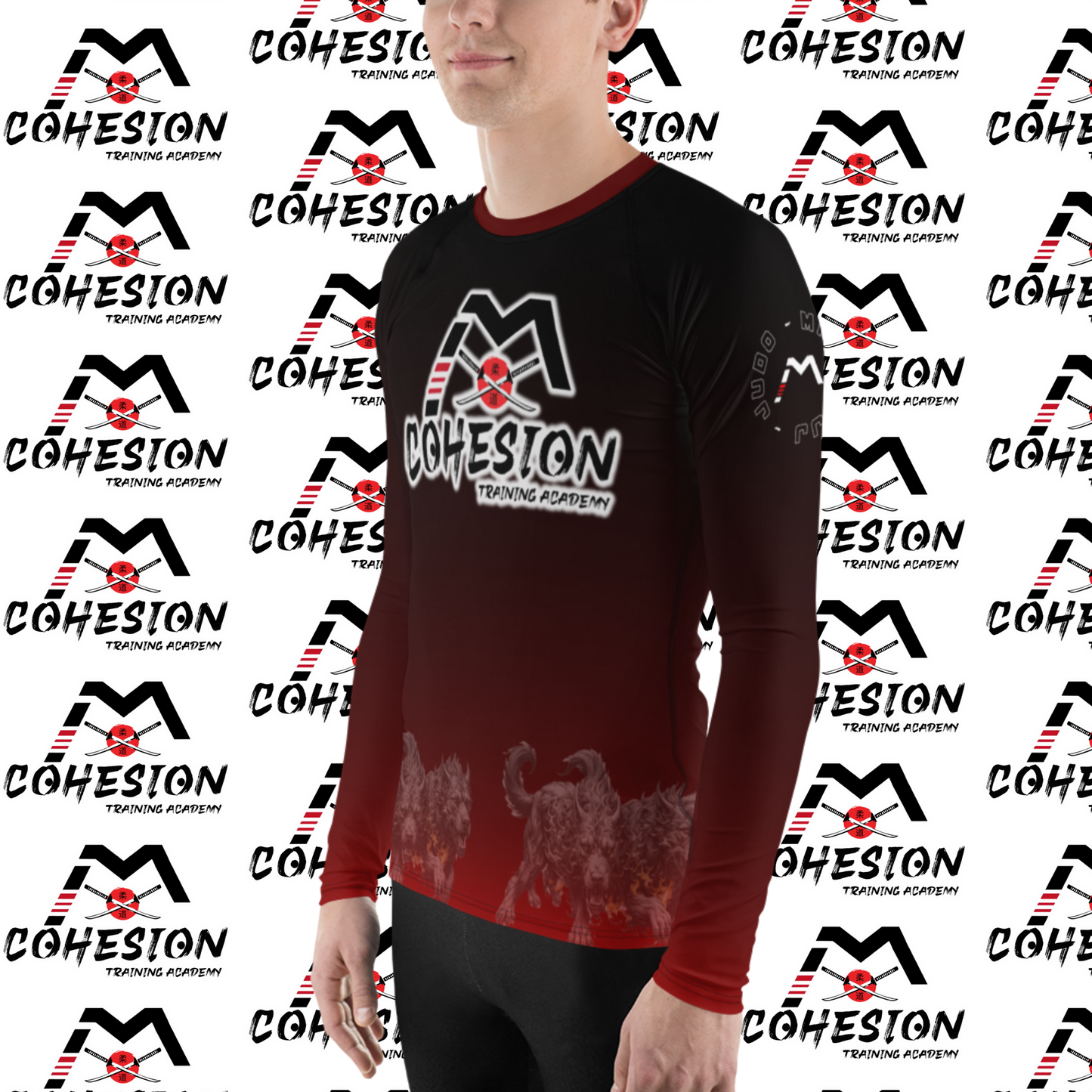 Cohesion Black and Red Rash Guard