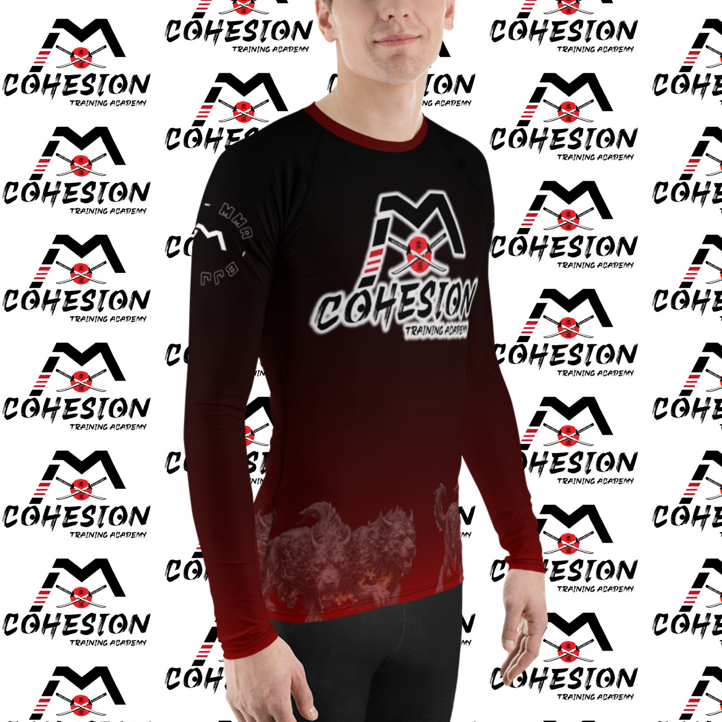 Cohesion Black and Red Rash Guard